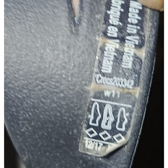 Crocs Sanrah 203342 Navy Blue w/ Silver Circle Wedge Slip on Thong Sandals Women - Picture 11 of 11